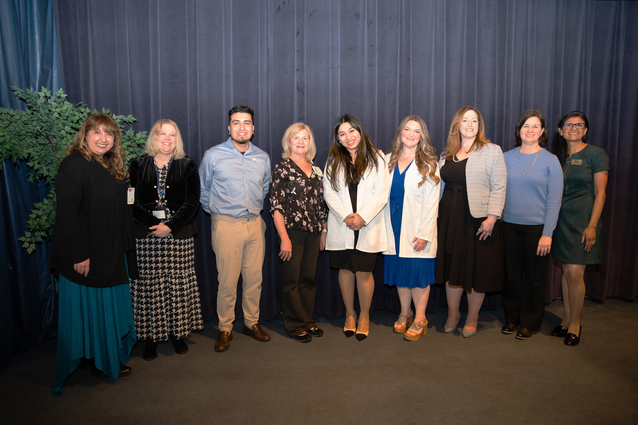 (left to right: Dr. Tami Hendriksz, Dr. Lisa Norton, Steward Pimienta from Travis Credit Union, JoAnn Munski from NorthBay Health, scholarship winners Jill Cac and Tayler Tildsley, Heather Resseger from NorthBay Health, Michelle Sabolich from Travis Credit Union, Dr. Prabjot “Jodie” Sandhu)