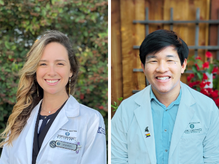 (left to right, student doctors Heidi Molga and Anthony Yeh)