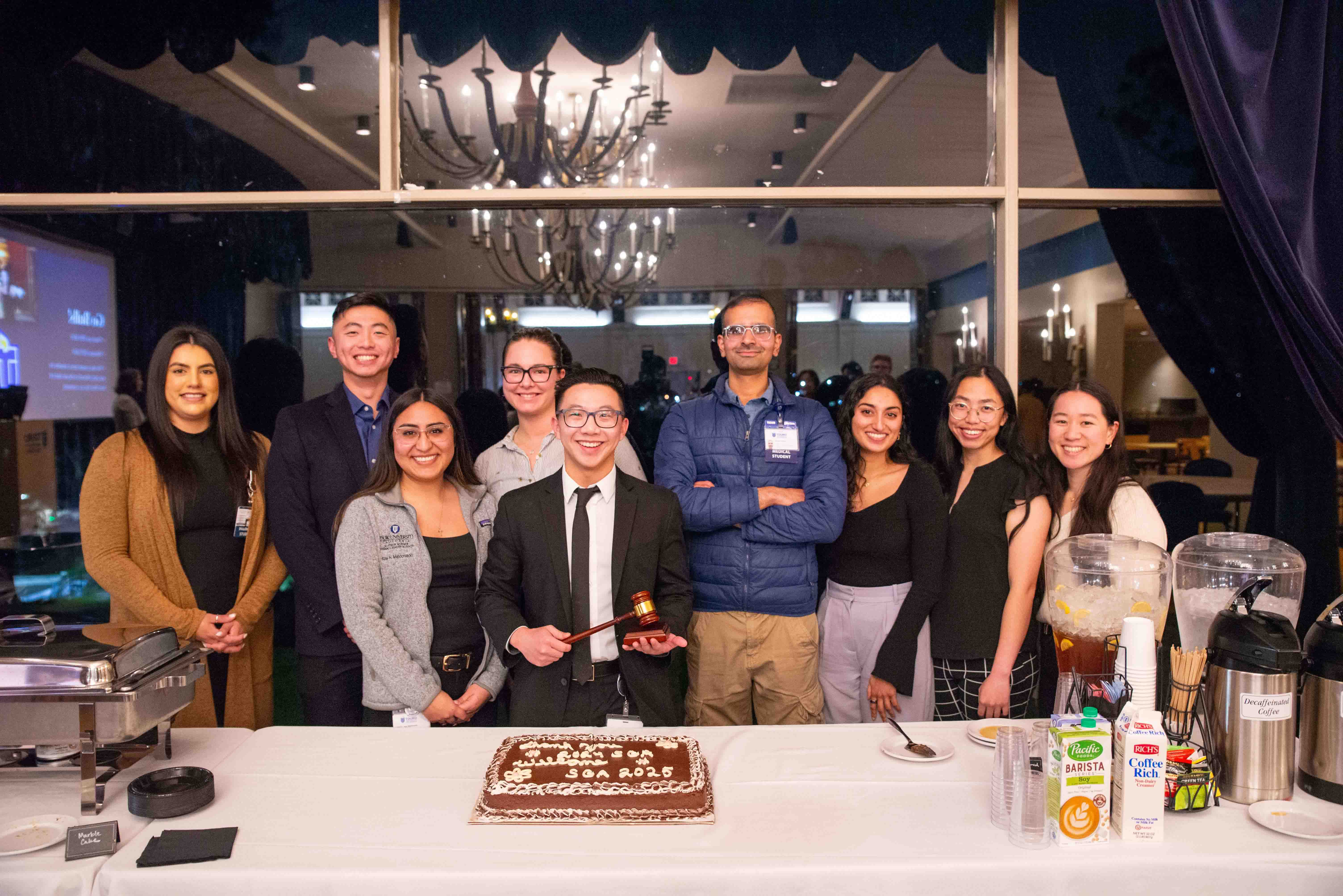 Members of the Student Government Association gather during the 2025-2026 transition meeting.