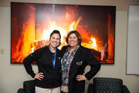 From right to left: Helen Pierson, CEO of MEDIC Ambulance and Andrea Garcia, VP of Advancement from Touro University California pose for a photo after the fireside chat event.