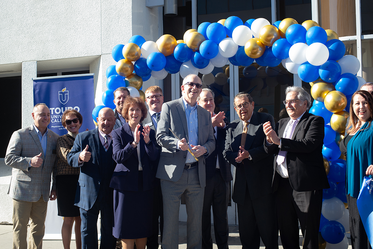 People at the ribbon cutting for the Physician Assistant program in Los Angeles